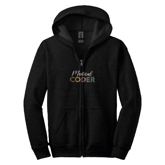 Medical Coder Leopard Pattern Zip Hoodies