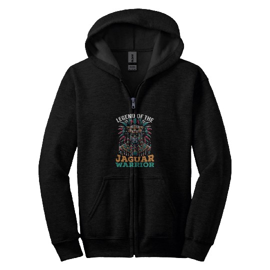 Aztec Jaguar Warrior Aztec Culture Indigenous Zip Hoodies