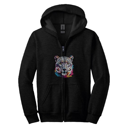 Snow leopard Zip Hoodies