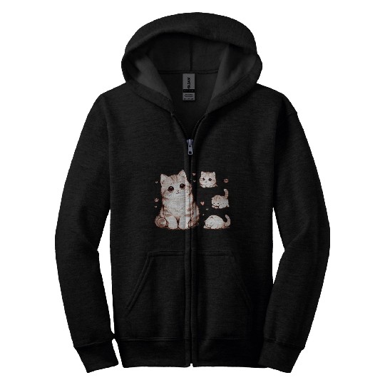 Lovely Felines Zip Hoodies