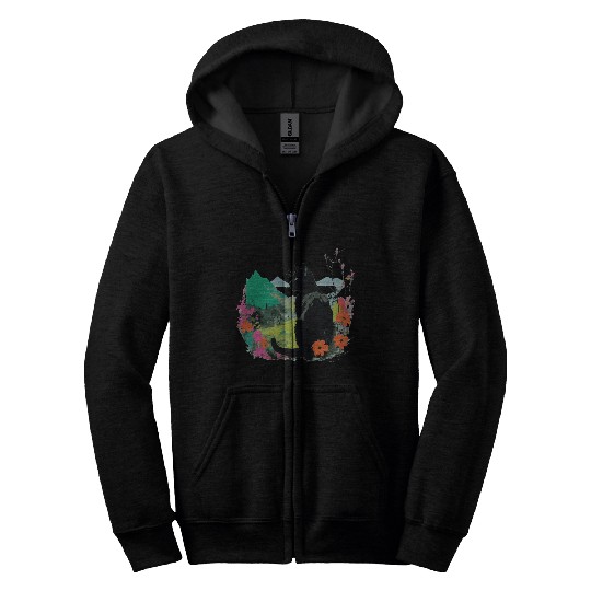 Cat Spring And Nature Zip Hoodies