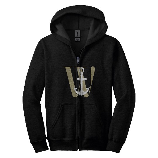 Wanchor W Anchor Essential,Hunter, pirate, ship Zip Hoodies