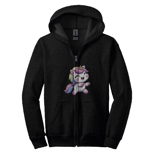 Happy Unicorn dancing Zip Hoodies