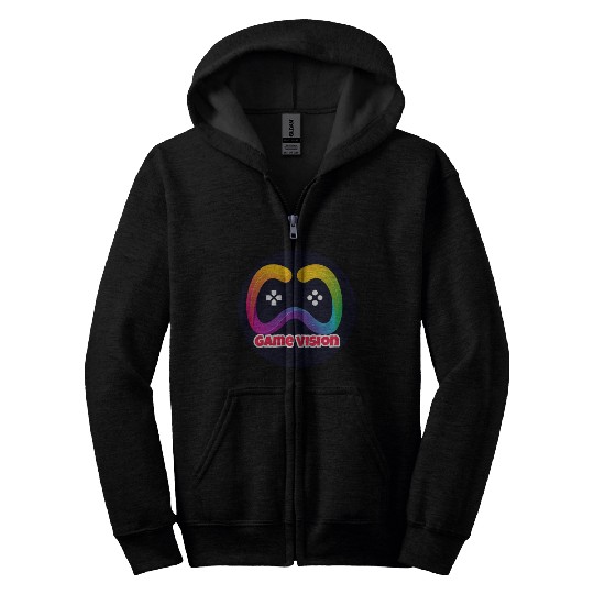 Game Vision Official YouTube Channel Logo Zip Hoodies