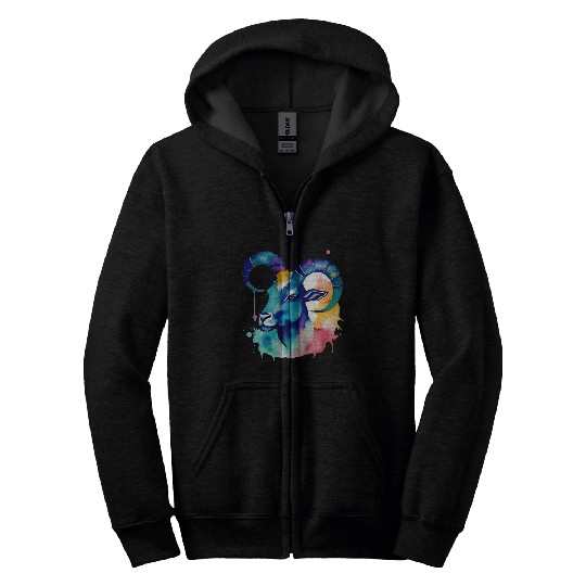 Color splash zodiac: Capricorn Zip Hoodies