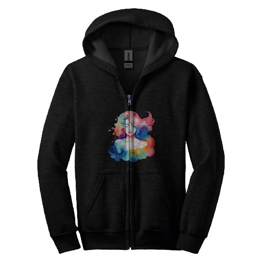 Color splash zodiac: Virgo Zip Hoodies