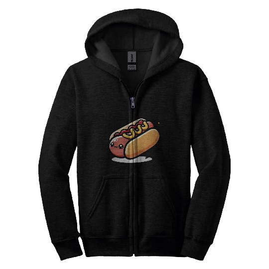Cute Kawaii Hot dog Zip Hoodies