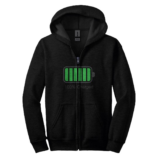 100% charged and 2% Battery low couple Zip Hoodies