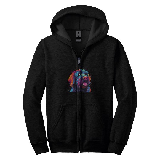 Colorful Russian Black Terrier Zip Hoodies