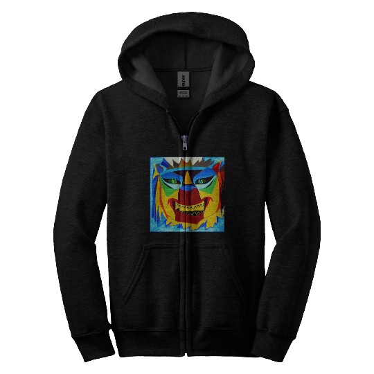 abstract lion Zip Hoodies