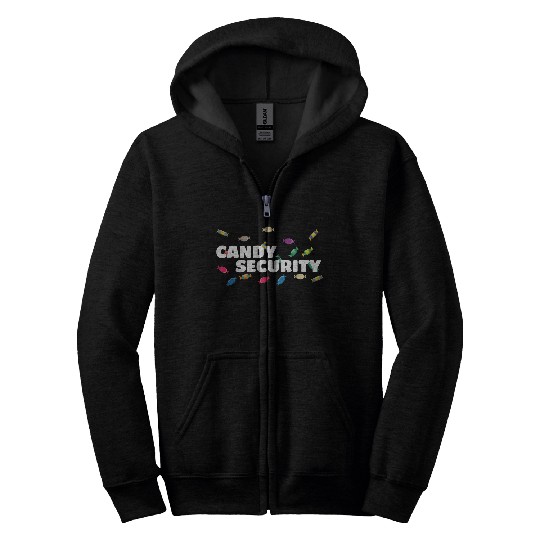 Candy Security Mom Dad Matching Birthday Costume Zip Hoodies