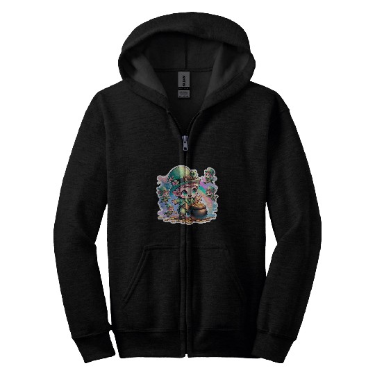 Saint Patrick's Day Chibi Leprechauns Zip Hoodies