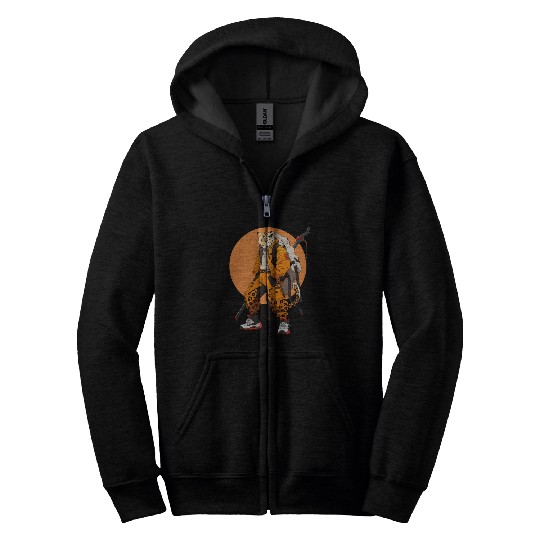 Ninja Samurai Katana Sword Cheetah Manga Zip Hoodies