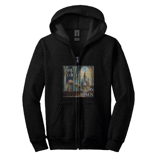 Happy Easter Sunday in Church Zip Hoodies