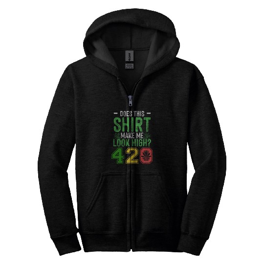Uproarious 420 Good Herb Weed Marijuana Design Zip Hoodies