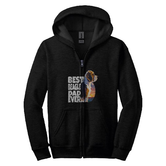 BEST BEAGLE DAD EVER Zip Hoodies