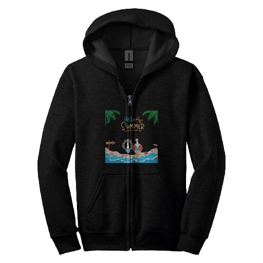 beach lobster Zip Hoodies