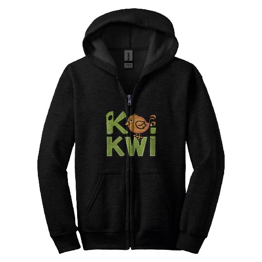 Kiwi Bird Cartoon Zip Hoodies