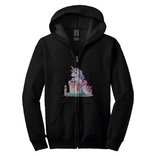 Unicorn Cake Surprise Zip Hoodies