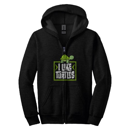 I Like Turtles Cute Tortoise Love Turtle Lover Zip Hoodies