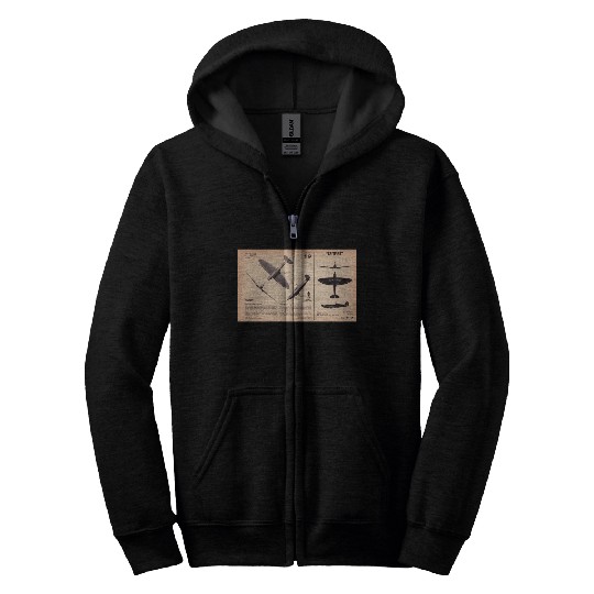 Spitfire Recognition Sheet Zip Hoodies