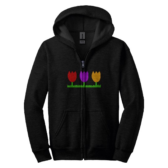 Three cute tulips Zip Hoodies