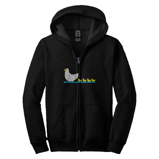 Duck with ducklings Zip Hoodies