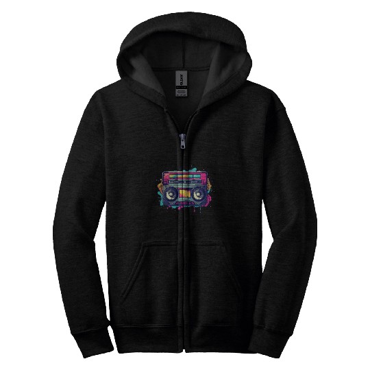 Retro Classic Cassette Tape for a 80s Fan Zip Hoodies