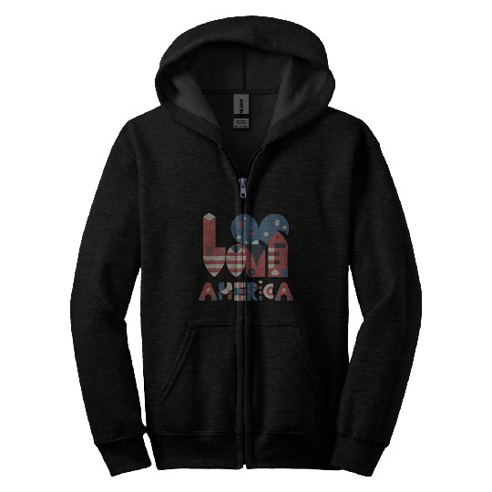 I Love America Zip Hoodies
