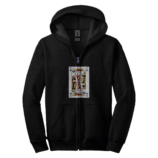 King of Clubs Playing Card Zip Hoodies