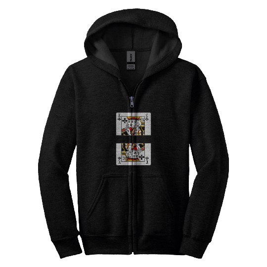 Playing card clover king with banner space Zip Hoodies