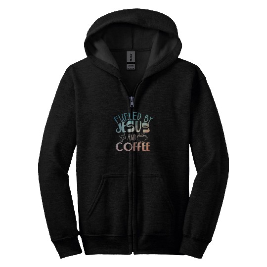 Cool Coffee Jesus Art Christian Coffee Lover Zip Hoodies