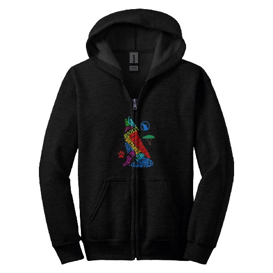 Majestic Wolf Howling in its Vibrant Habitat Zip Hoodies