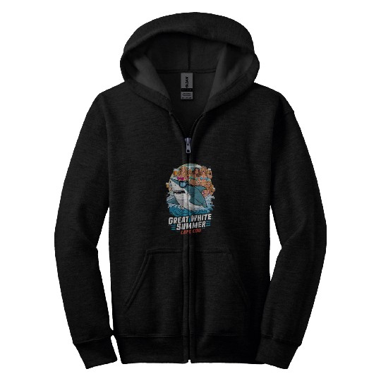 Stylish Great White Shark Zip Hoodies (Cape Cod)