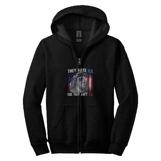 They Hate US Cuz They Ain't US Ben Franklin Zip Hoodies