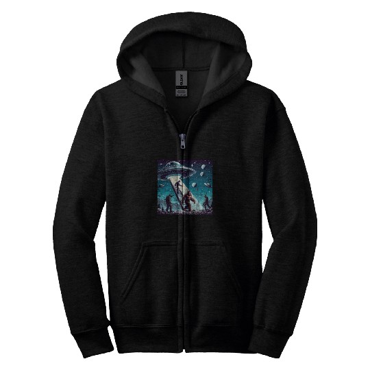 Bigfoot and the UFO Zip Hoodies