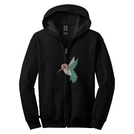 Hummingbird with green beak Zip Hoodies