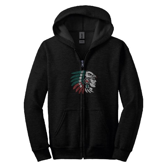 Aztec Warrior Indigenous Mexican Aztec Jaguar Zip Hoodies