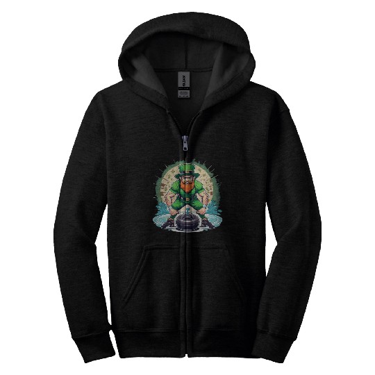 St. Patrick's Day Shamrock St Paddy's Day Curling Zip Hoodies