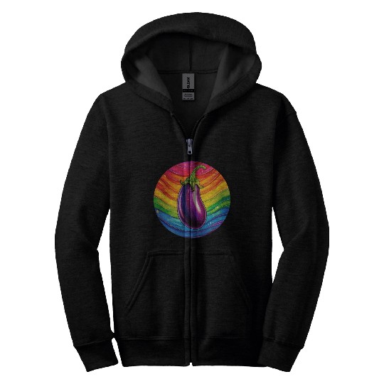LGBTQ Eggplant Zip Hoodies