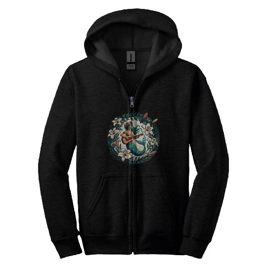 Guitar Mermaid Zip Hoodies