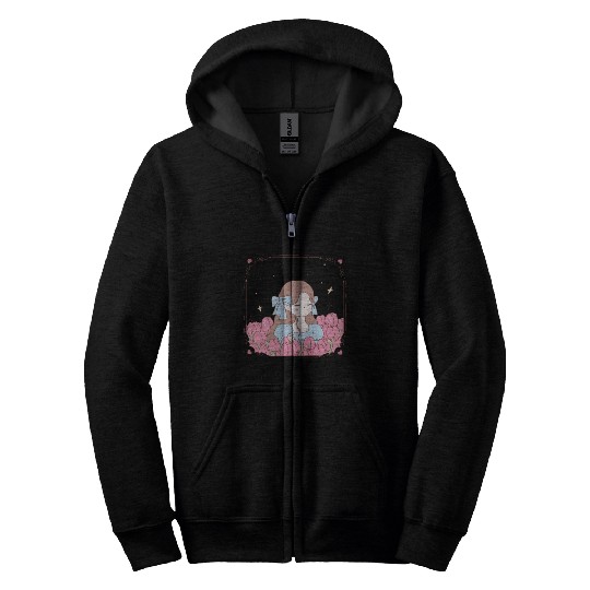 girl and tulips Zip Hoodies