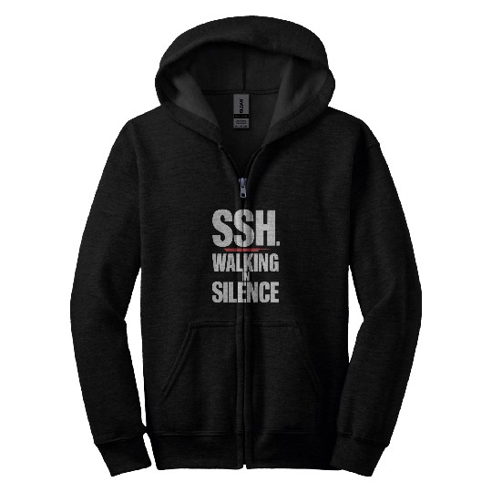 SSH. Silent Walking In Silence Serenity Zip Hoodies