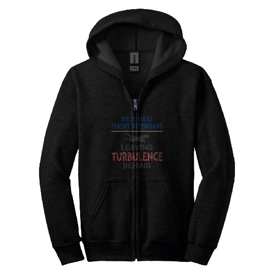 Retired Flight Attendant Aviation Cabin Crew Zip Hoodies