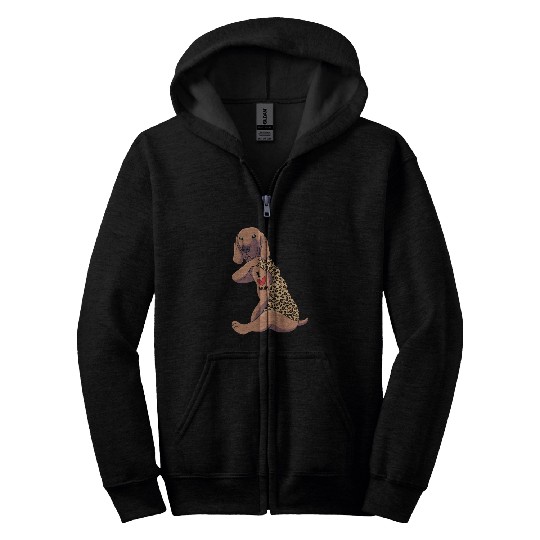 Weimaraner Mom Tattoo Dog I Love Mom Dog Zip Hoodies