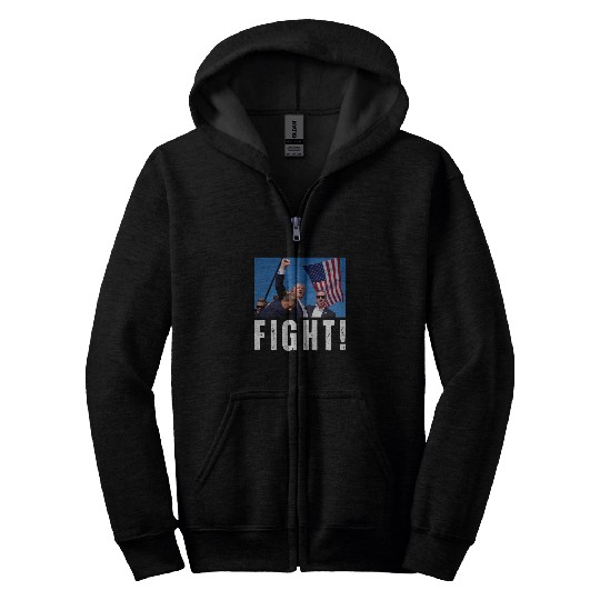 Fight Trump Design Zip Hoodies