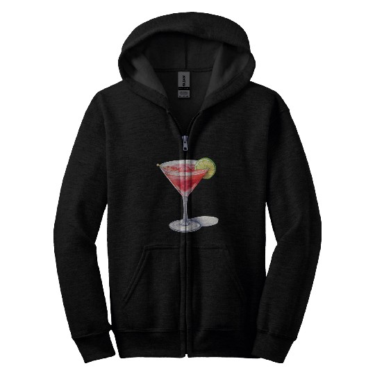 Martini Cocktail Zip Hoodies