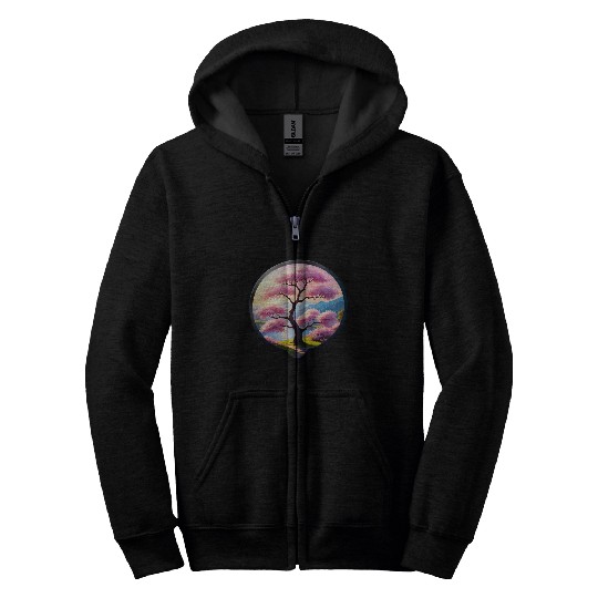 Blooming Cherry Blossom by Riverbank Zip Hoodies