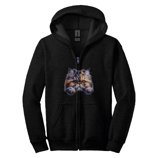Persian cat Zip Hoodies
