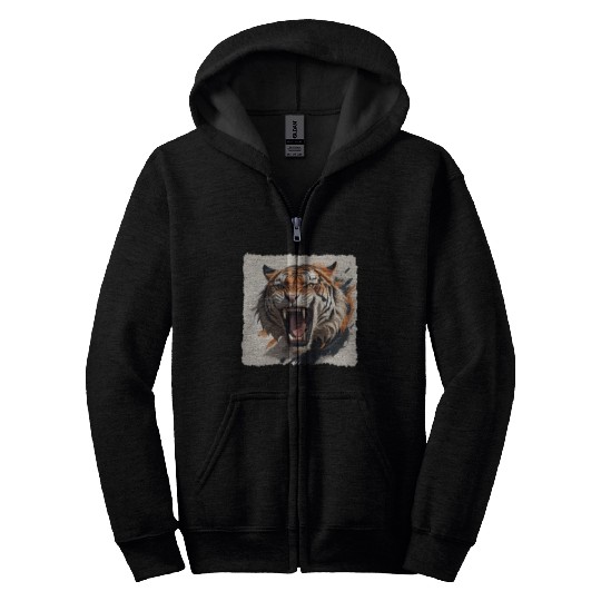 Don't Make a Roaring Tiger Angry Zip Hoodies